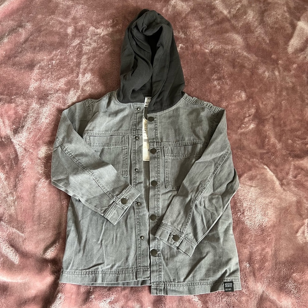 Toddler boy “button up” two-toned hoodie